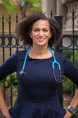 Healthcare provider with stethoscope portrait